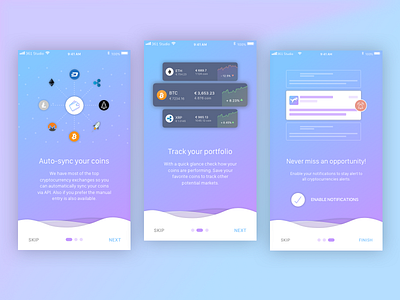 Onboarding - Crypto App app cryptocurrency iphone ui ux