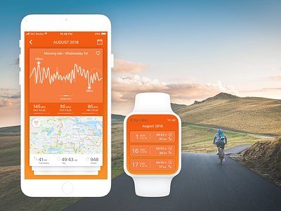 Cycling App Concept app cycling fitness iphone iwatch ui