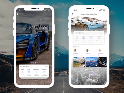 Supercar Rental & Routes App app car app car booking car rental cx iphone routes supercars ui ux