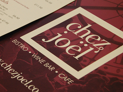 Chez Joel bistro brand french logo menu restaurant