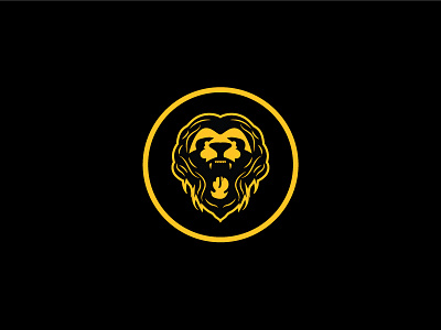 Lion Full Face animal black crest football gold illustration lion logo roar rugby section sport