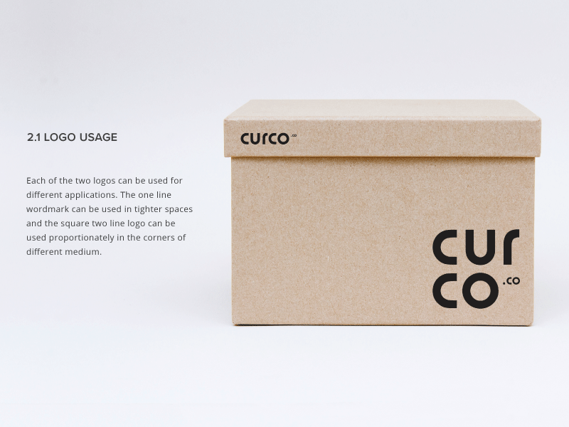 Thinking outside of the box box branding catering curco delivery guidelines logo packaging style