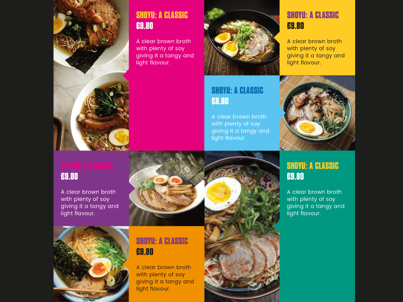 Online Food Display colour food japan menu noodle online oriental ramen restaurant