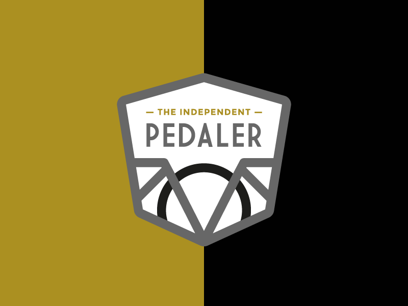 The Independent Pedaler art deco badge bicycle bike cafe coffee frame