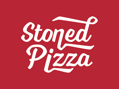 Stoned Pizza branding food logo pizza red typography wordmark