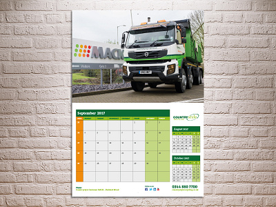 Waste Management & Recycling Calendar calendar diary recycling truck wall waste