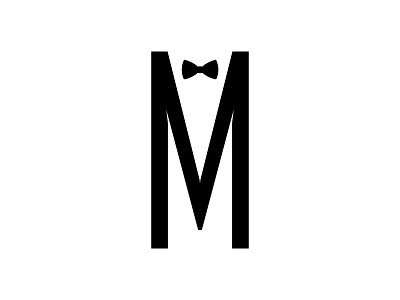 M Groom bow tie elegant formal fun groom simple type typography wedding