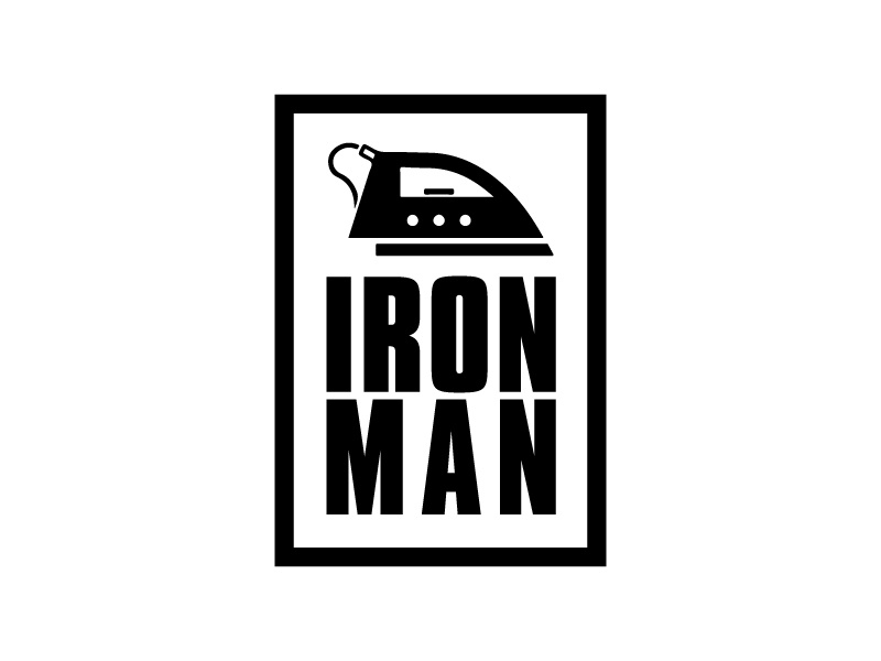 Iron Man soldier army logo ironing fun man iron
