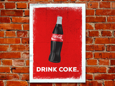Coke Poster branding coca cola coke old poster print halftone retro vintage