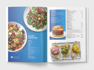 Falafel brochure catalog design food guide layout product spread