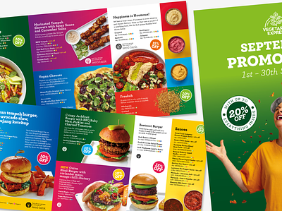 Vegetarian Food Promotions Brochure bright brochure colourful food promotion promotions vegan vegetarian