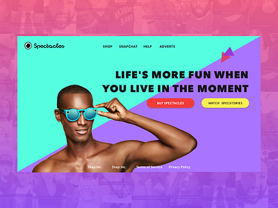 Spectacles Website Concept concept fresh hipster marketing snapchat spectacles ui vibrant website