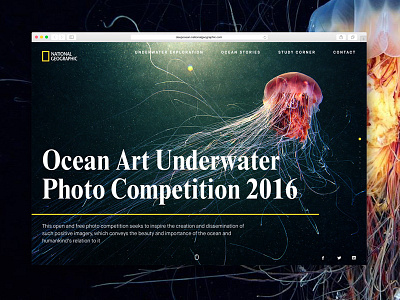 National Geographic Photo Competition Mockup concept freebie geographic landing mockup national page sketch ui ux vibrant website