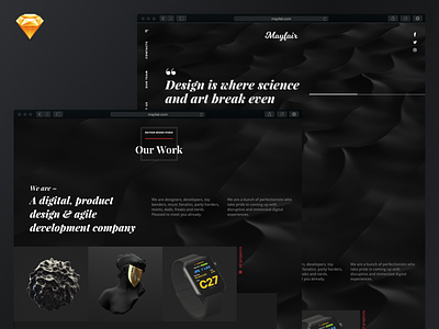 Design studio mockup template • FREE SKETCH black dark free mockup sketch ui ux website