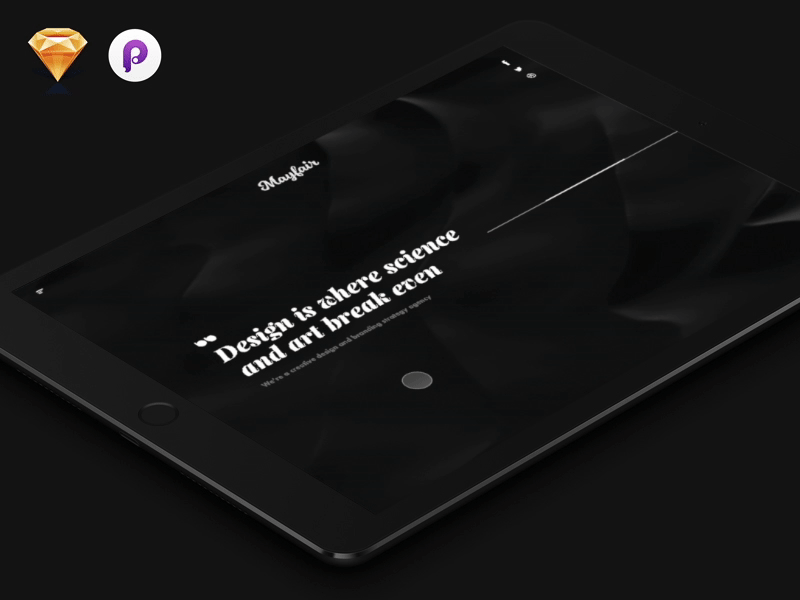 Design studio mockup template • FREE SKETCH and PRINCIPLE files animation black dark free mockup principle sketch ui ux website