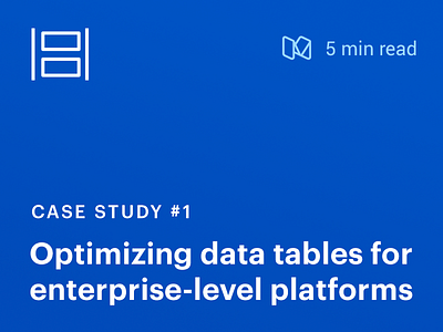 Case Study: Optimizing data tables