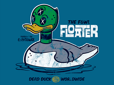 Fowl Floater Design cartoon dead duck float illustration mallard