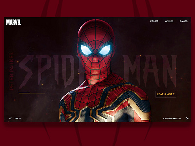 Spider Man Website design concept avengers dc comics dccomics design icon illustrator cc marvel marvel comics marvelcomics spider man spiderman ui ux web