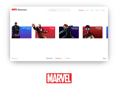 Marvel Characters marvel avengers web ui gradient