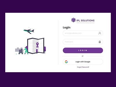Web Login Screen for Tracking Software tracking app design purple login