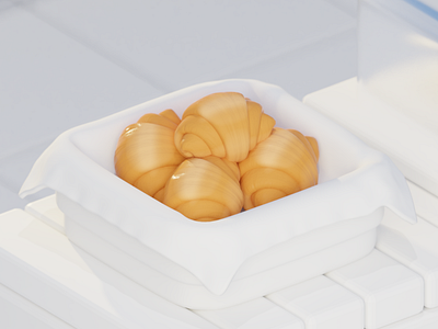 Croissants 3d 3d art 3d illustration art blender illustration