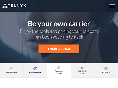 Telnyx Telephony Services Redesign mobile responsive telephone ui web