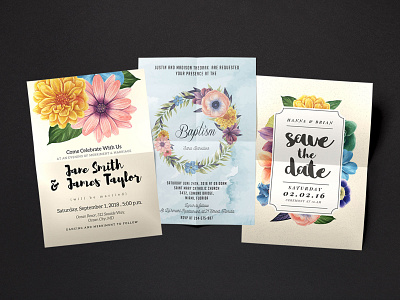 Freebie: Watercolor Elements & Pre-Made Compositions blog composition decoration design download floral free freebie gems illustration invitation mineral poster art thedesignest typography watercolor wreath