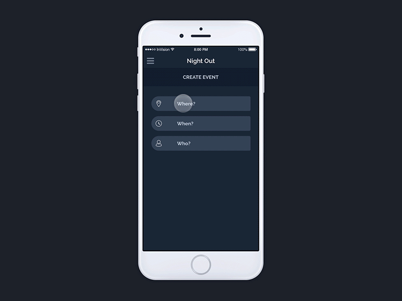 Mobile UI: Event Creation