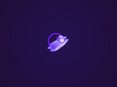 Little hero astronaut circle icon illustration logo purple