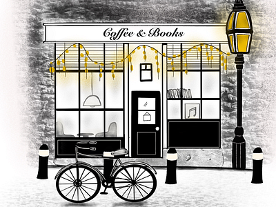 Cafe art cafe design illustration logo