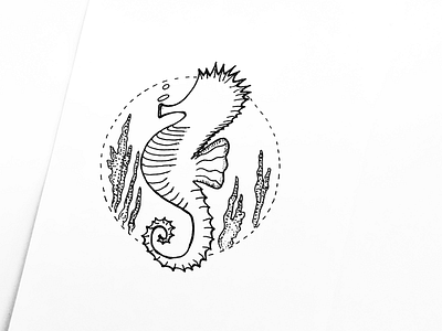 Seahorse art design illustration logo seahorse