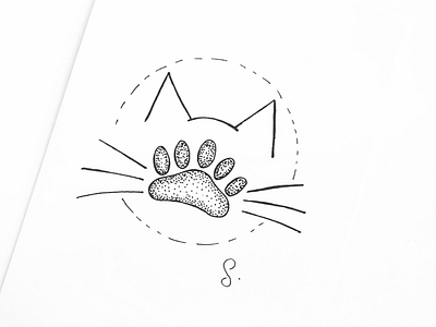 Cat art design illustration logo