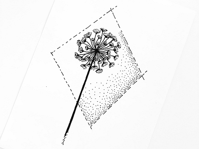 Dandelion art dandelion design illustration logo tattoo