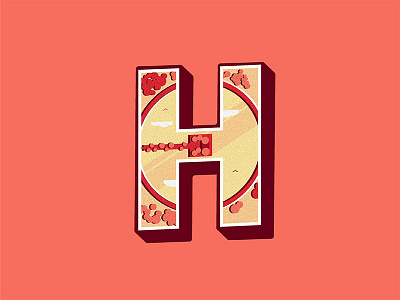 Illustrated Type - H - Ahmedabad illustration type