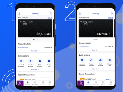 Banking & Finance App: Banking Home Screen account details adobexd app design dynamic app layouts exploration finance fintech home screen layout design mobile app product design recent transactions ux