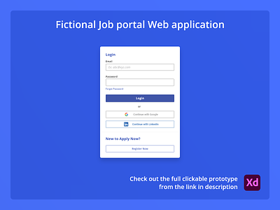 Signup flow: Fictional Job portal prototype adobexd concept design exploration job portal minimal product design sign in signup ui ux web app web app design