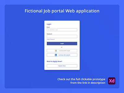 Signup flow: Fictional Job portal prototype