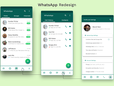 WhatsApp Redesign adobexd app design app designers australia concept material design mobile app redesign ui ux