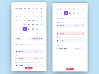 Exploration: Activity History | Calendar activity tracker adobexd app design calendar concept design exploration history mobileapp ui ux