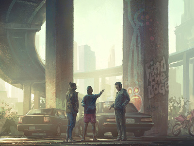 Conversation illustration matte art modern urban