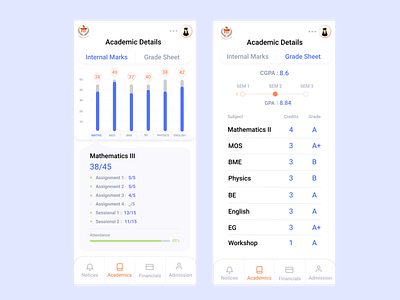 Student Portal app app design student ui ux