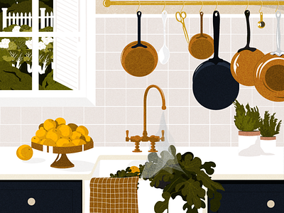 In the kitchen digital food food illustration fruits garden illustration interior design kitchen summer vegetables