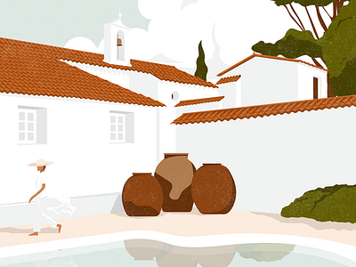 Hacienda del Sol architectural architecture digital editorial editorial illustration holiday illustration latin mediterranean mexico pool postcard spain spanish summer summertime travel travel illustration vacation white