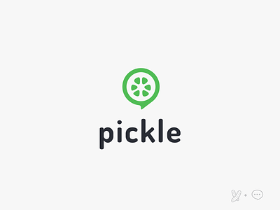 PICKLE 2d advertising branding chat bubble cucumber font green icon illustration logo logo design minimalist vector