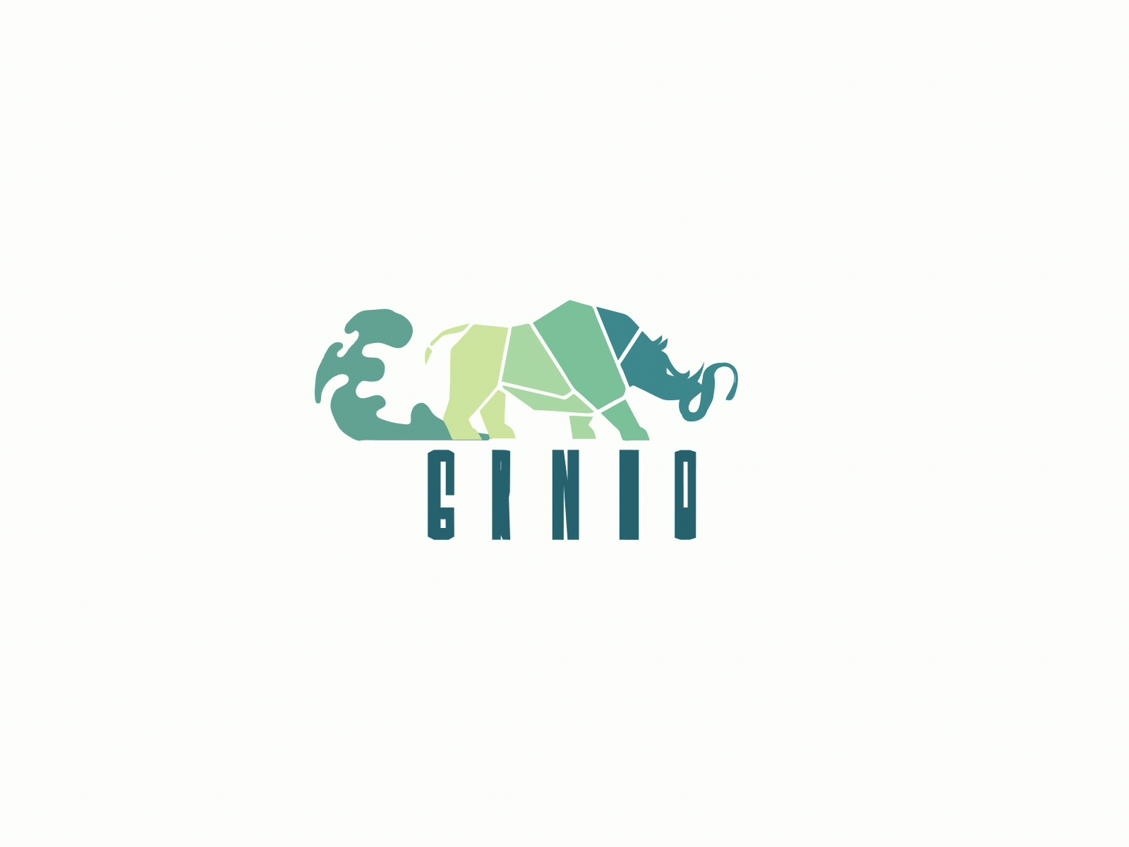 Green Rino 2d after affects animal animation dust gif green illustration leaves logo motion graphics oil rhino rhinos run running cycle smokes vector
