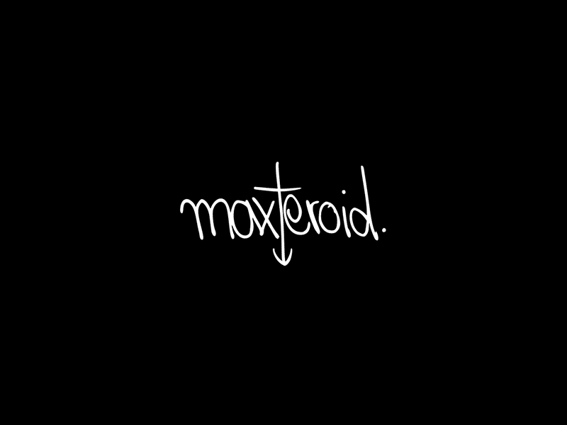 Maxteroid 2d black black white font gif glitch hand animation hand draw line logo logo animation motion graphics style type typeface typography