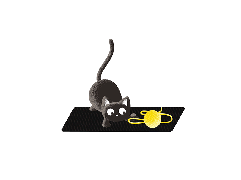 Mycatmat_3 2d animal animation cat fun gif illustration logo motion graphics play vector yarn yellow