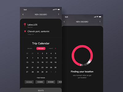 Travel app-2 adventure app application black data loading schedule time travel ui ui design ui设计 vector