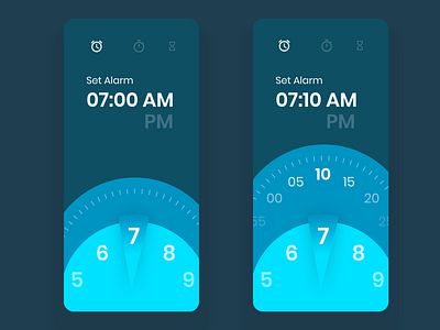 Alarm Clock User interface android branding design design flat illustration ios minimal shots ui uiux ux vector