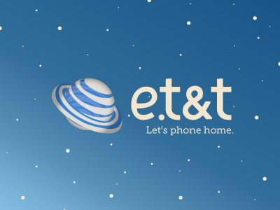 Let's Phone Home. ad att e.t. fictional humor logo